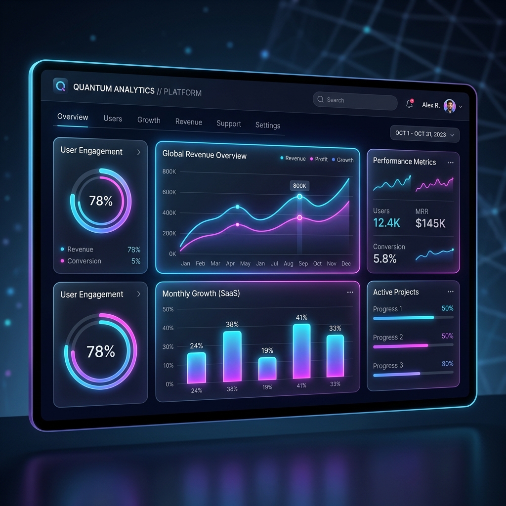 Aether Analytics Dashboard Interface Mockup